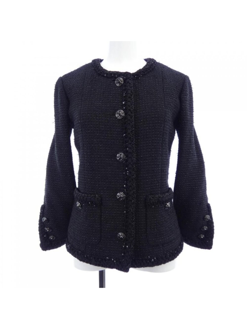 Chanel Collarless Jacket Black